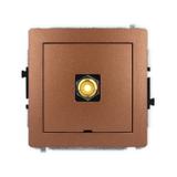 DECO Mechanizm gniazda pojedynczego RCA, bez pola opisowego (typu cinch - żółty, pozłacany) brązowy