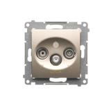 Simon 54 Gniazdo R-TV-DATA złoty mat