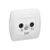 Simon Akord Gniazdo antenowe R-TV-SAT przelotowe biały