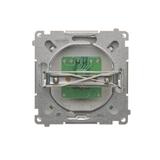 Simon Basic Gniazdo telefoniczne RJ11 uniwersalne pojedyncze . Montaż na łapki lub wkręty stal inox BMTU.01/21 KONTAKT