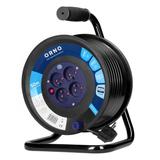 Przedłużacz bębnowy, 4 gniazda 2P+Z, kabel PVC H05VV-F 3x1.5mm2, 50m, termik, przesłony torów prądow