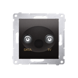 Simon 54 Gniazdo TV-DATA. Dwa porty wyjściowe typu ''F'' . Częstotliwość dla wejścia 5-1000 MHz antracyt DAD1.01/48 KONTAKT