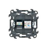 Simon 24 Gniazdo komputerowe RJ45 kat. 5e + telefoniczne RJ12 biały N5T12.01/11
