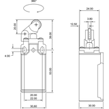 ŁĄCZNIK KRAŃCOWY (TWORZYWO) POPYCHACZ Z ROLKĄ