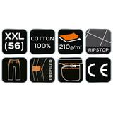 Spodnie robocze PREMIUM, 100% bawełna, ripstop, rozmiar XXL