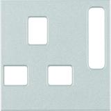 BERKER B.Kwadrat/S.1/B.7 Płytka czołowa do gniazda z uziemieniem standard bryt. aluminium mat 3313071404 HAGER