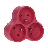 Rozgałęźnik 3x2P+Z różowy OR-AE-13134/P ORNO