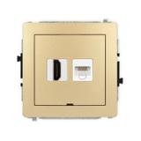 DECO Mechanizm gniazda pojedynczego HDMI 2.0 + gniazda komp. poj. 1xRJ45, kat. 5e, 8-stykowy, bez po