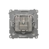 Simon Basic Gniazdo antenowe R-TV-SAT przelotowe 1x wejście: 5 MHz–24 GHz srebrny mat