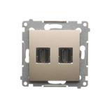 Simon 54 Gniazdo HDMI podwójne złoty mat