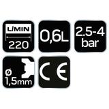 Pistolet lakierniczy górny zbiornik 0.6 l, dysza 1.5 mm