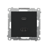 SIMON 55 Ładowarka USB typ C+A 30W 230V czarny mat TEC2CAQ.01/149 KONTAKT