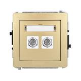 DECO Mechanizm gniazda antenowego podwójnego typu F (SAT) niklowany złoty