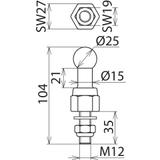 Punkt mocowania kulowy fi 25 mm/M12