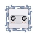 Simon 10 Gniazdo antenowe RTV-RTV 1x wejście: 5 ÷ 1000 MHz biały CAK2F.01/11 KONTAKT