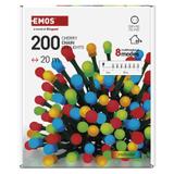 Lampki choinkowe 200 LED cherry 20m multikolor zielony przewód IP44 8 programów timer D5AM23 EMOS