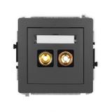 DECO Mechanizm gniazda głośnikowego pojedynczego (typu banan - czerwony i czarny, pozłacany, 4 mm2,