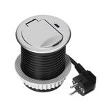 Gniazdo meblowe O6cm wpuszczane w blat z pokrywką, ładowarką USB i przewodem 1,9m, 1x2P+Z (French), OR-GM-9040/G ORNO