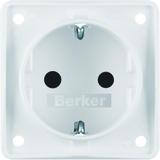 BERKER Integro Flow Gniazdo SCHUKO z podwyższoną ochroną styków biały 947792502 HAGER