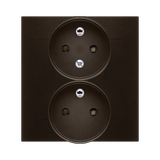 Simon 54 Gniazdo z/u podwójne z funkcją niezm. faz16A z. śrub. monoblok brąz mat
