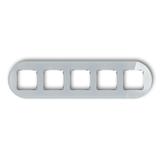 ICON Ramka uniwersalna pięciokrotna okrągła - efekt szkła (ramka: szara; spód: grafitowy mat) szary