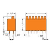blok zaciskowy do płytek drukowanych 3-bieg. pomarańczowy raster 3,81 mm