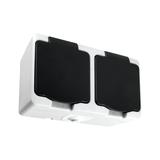 Gniazdo podwójne 2X2P+Z AQUATIC MINI IP54, 16A, 230V AC, Biało-Czarne, 5 sztuk OR-OE-7306/WB/5 ORNO