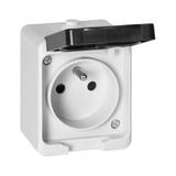 Gniazdo pojedyńcze AQUATIC MINI IP54 10A 230V AC biało-czarne OR-OE-7305/WB ORNO