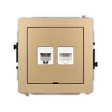 DECO Mechanizm gniazda telefonicznego pojedynczego 1xRJ11 + komputerowego pojedynczego 1xRJ45, kat.