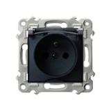 SZAFIR Gniazdo bryzgoszczelne z uziemieniem IP-44 wieczko przezroczyste - kolor szary mat