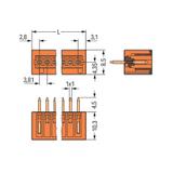 MCS-MINI Classic wtyk 6-bieg. pomarańczowy raster 3,81 mm /100szt./ WAGO