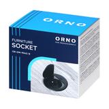 Gniazdo meblowe O6cm wpuszczane w blat z pokrywką, ładowarką USB i przewodem 1,9m, 1x2P+Z (French), OR-GM-9040/B ORNO