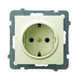 AS Gniazdo pojedyncze z uziemieniem schuko z przesłonami torów prądowych - kolor ecru