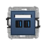 ICON Gniazdo podwójne 2xUSB typ A-A 3.0 navy blue 64IGUSB-6 KARLIK