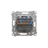 Simon 55 Łącznik dwubiegunowy podwójny szybkozłączka Aluminium mat TW22A.01/143 KONTAKT
