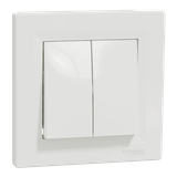 Asfora, przycisk podwójny, biały