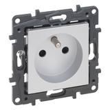 Niloe Step - gniazdo zasilające 2P+Z, zaciski automatyczne, z przesłoną- kolor aluminium, Legrand