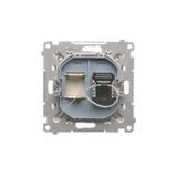 Simon 55 Gniazdo komputerowe pojedyncze RJ45 kategoria 6 z przesłoną przeciwkurzową Szampański mat