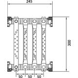 univers N Blok 300x250mm z szynami 4-pol. Cu 25x4mm 4x250A UE21D2 HAGER