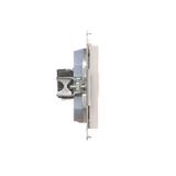 Simon 55 Gniazdo komputerowe RJ45 kategoria 5e + telefoniczne RJ12 Jasnoszary mat T5F.01/114 KONTAKT