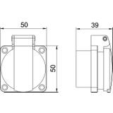 ASD-D0 SW, Gniazdo pojedyncze, 0°, VDE, z klapką