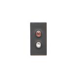 Simon Connect Płytka K45/2 złącz 2x RCA (CINCH) 225x45mm + wkłady zaciski śrubowe szary grafit K101B/14 KONTAKT
