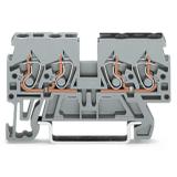 podwójna złączka przelotowa 2,5 mm2 szara