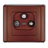 FLEXI Gniazdo abonenckie 2 wyjścia SAT + TV brązowy metalik