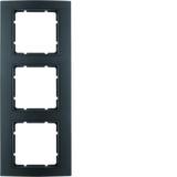 BERKER B.3 Ramka potrójna aluminium czarna/antracyt 10133005 HAGER