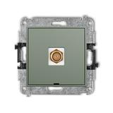 MINI Mechanizm gniazda antenowego pojedynczego typu F (SAT) pozłacany, bez pola opisowego szałwiowy