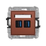 ICON Gniazdo podwójne 2xUSB typ A-A 3.0 terakota 63IGUSB-6 KARLIK