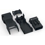 WINSTA MINI wtyk 4-torowy czarny z obudową odciążającą naciąg