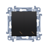 Simon 10 Łącznik schodowy podwójny z podświetleniem LED 10A z. śrub. czarny