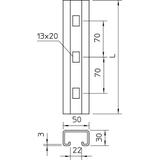 LISTWA C 50X30X3MM DL.220MM FT